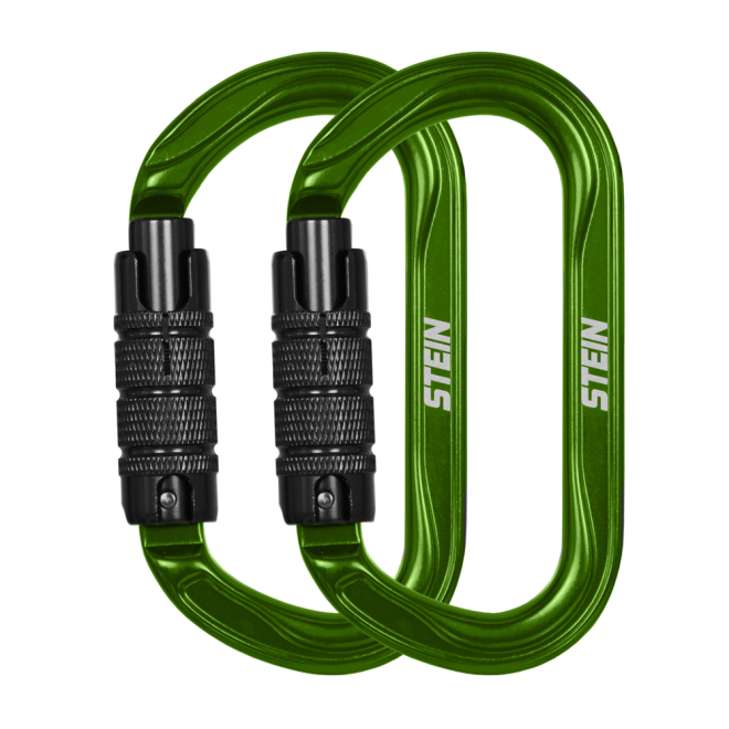 SECURA Oval Aluminium Karabiner Blue Twin Pack