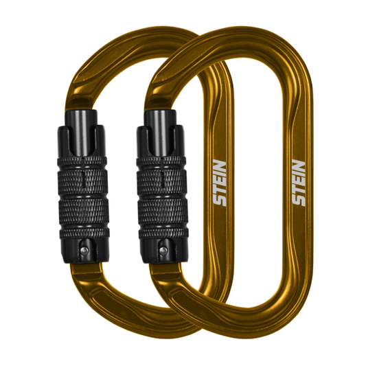 SECURA Oval Aluminium Karabiner Gold Twin Pack