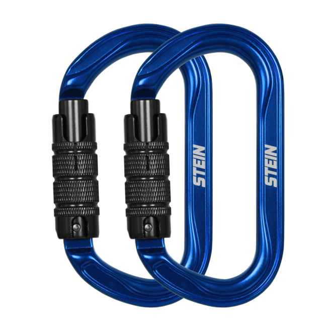 SECURA Oval Aluminium Karabiner Blue Twin Pack