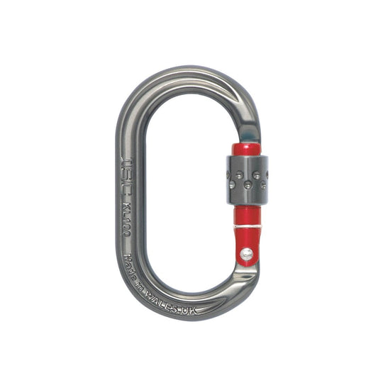 Oval Acc Karabiner Screw Gate Red